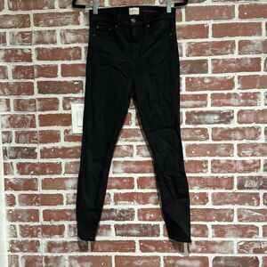 Alice & Olivia Black Coated High Rise Skinny Jeans Size 26 Waist Fair Condition